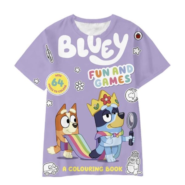 Barn Pojkar Flickor Bingo Blueys Tecknad T-shirt Casual Sommar Kortärmad T-tröja B 8-9 Years