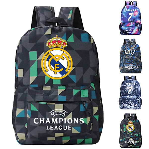 CR7 Ronaldo Tryckt Ryggsäck för Pojkar Flickor, Skolväska Barn Ryggsäckar, Lätt Stora Ryggsäckar Kapacitet Laptop Arbetsaxlar Daglig Ryggsäck D
