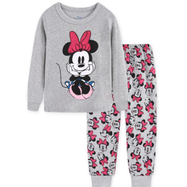 Flickor Pyjamas Disney Minnie Tryckta Toppar + Byxor Nattkläder Set A 120cm