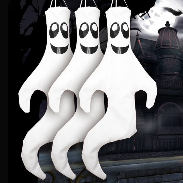 Halloween-dekorationer Ghost Windsock Hängande för festrekvisita