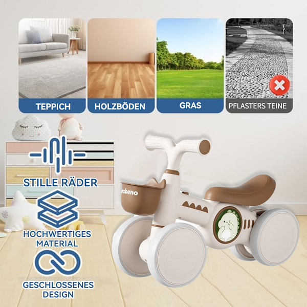 [3 dagers forsendelse] Balansebil for barn, mini løpehjul, slidebil, med veltesikring og 3 hjul, ergonomisk design, for å lære å kjøre