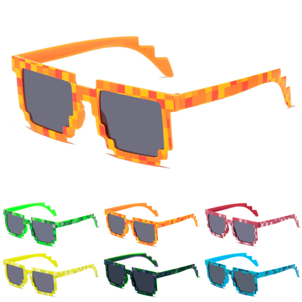 Minecraft Solglasögon Pixel UV Protect Gamer Solglasögon Vuxen Orange