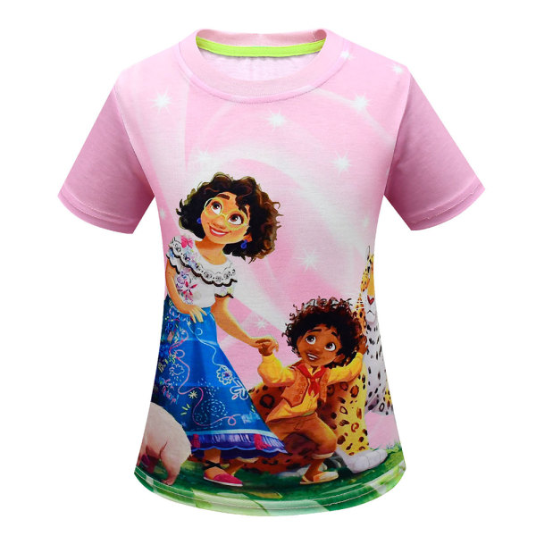 Encanto Mirabel T-shirt Cosplay Girls Kortärmade T-shirts Pink 3-4 Years