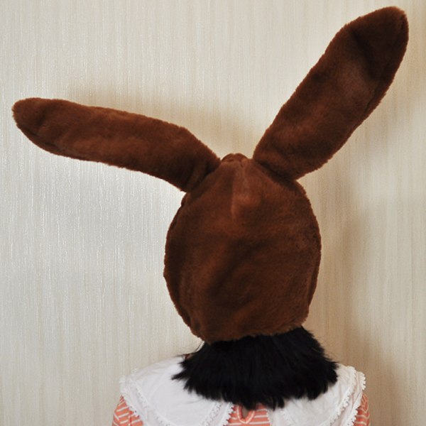Bunny Ear Hat Påskhuvudbonader Ulldjurshuvudbonader Dress-up brown