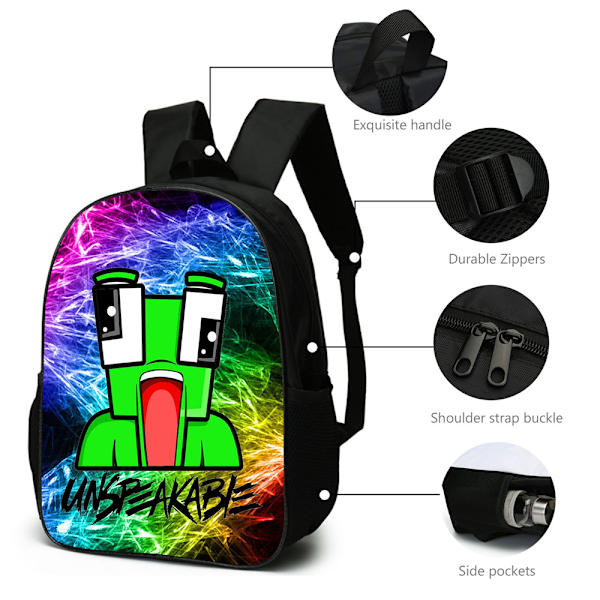 UNSPEAKABLE Ryggsäck Crossbody Väska för Student Skolväska