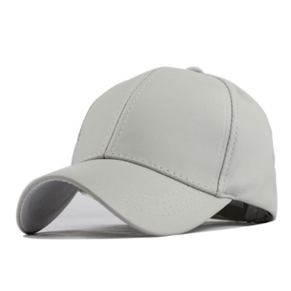 Unisex Vandtæt Læder Baseball Caps Trucker Snapback Casual Hat Justerbar· grey