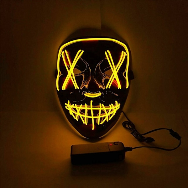 Halloween Mask LED Ljus upp Mask för Halloween Kostym Red