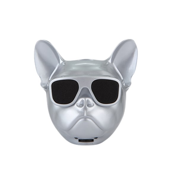 Bulldog Bluetooth -högtalare Creative Design Bass Stereo-högtalare Silver