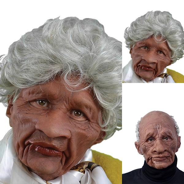 Halloween Mask Gammal Man Full Head Latex Mask Vuxna Cosplay Maskeraddräkt Rekvisita Grandpa