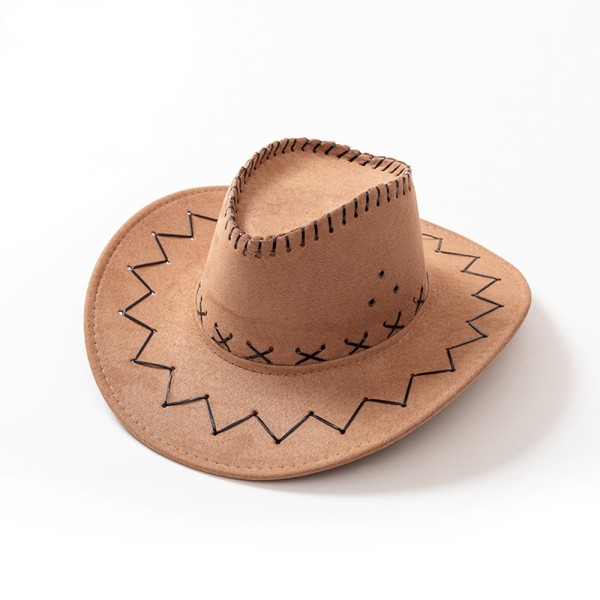 Kvinna Cowboy hattar Unisex vuxen västerländskt mode cowboyhatt Camel