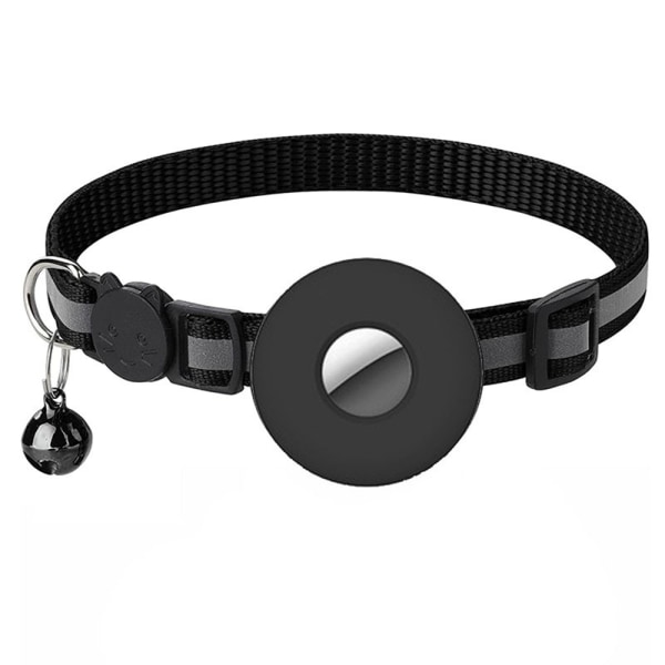AirTag Cat Collar Tracking Device Reflekterande halsband för husdjur Black