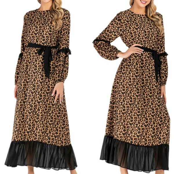 Köp Europeisk och amerikansk klänning med leopardmönster | Fyndiq