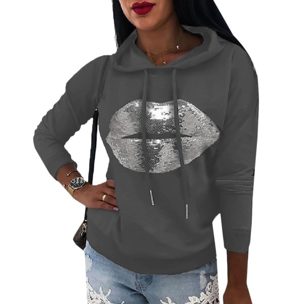 printed hoodie i streetstyle gray L