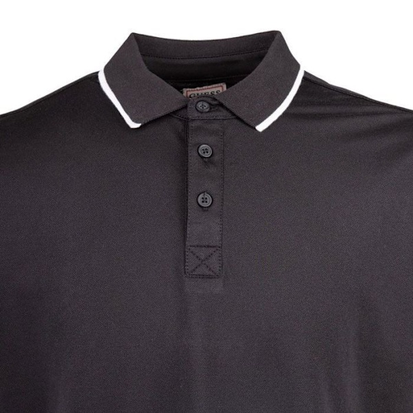 Logo raidallinen polo t-paita puuvillasta - Guess jeans - Mies Svart XS
