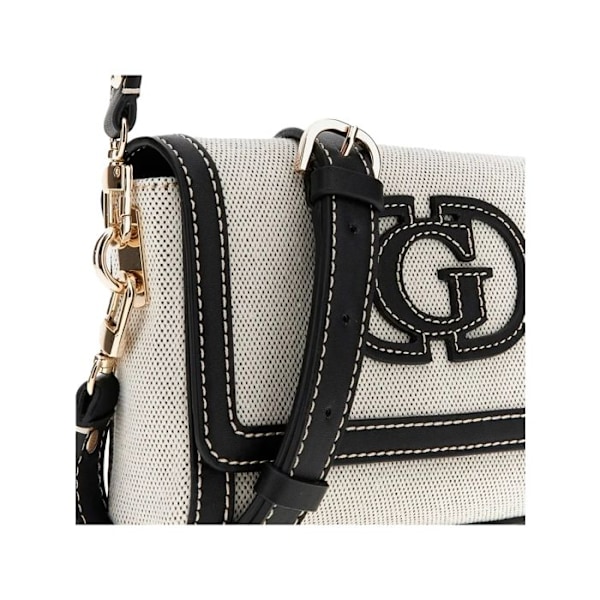 GUESS Axelväska med axelrem i kräm och svart för kvinnor - Sebina Flap Shoulder Bag Natural / Black 293478 kräm, svart