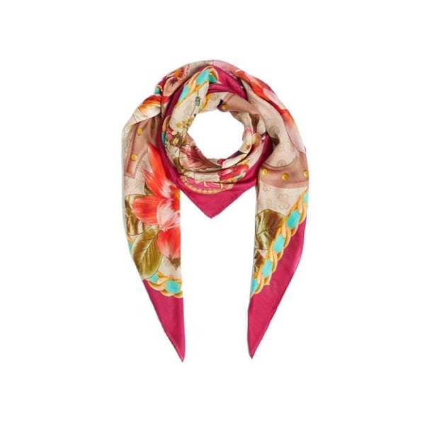 Foulard Guess Dam Blommor Rosa Kattun Rosa