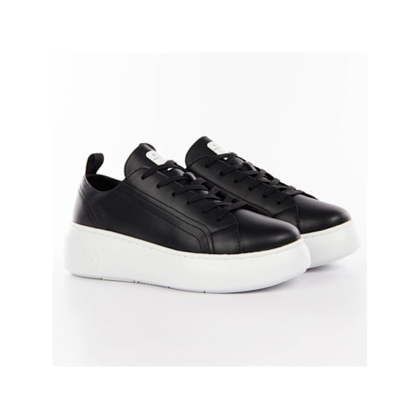Sneakerplatform i læder til kvinder - ARMANI EXCHANGE - Sort - Snørebånd - Plateau Nero 39