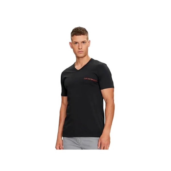 T-shirt Emporio Armani Herre Pack x2 Crew Sort Bomuld Svart M