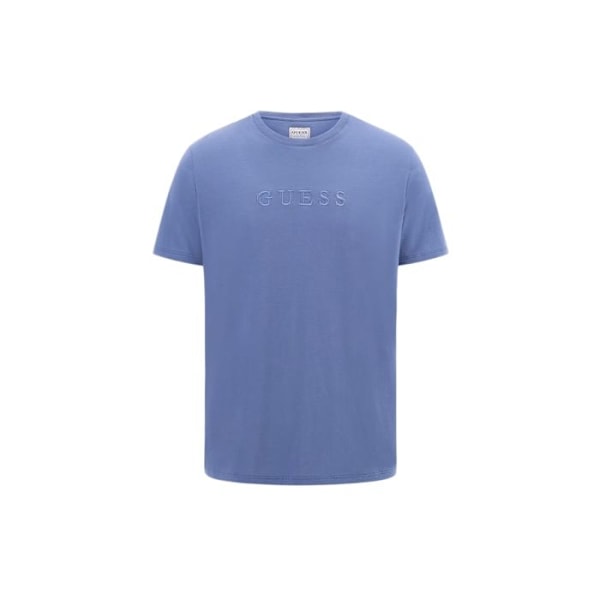 T-shirt Guess Herr Pima Blå Bomull Blå XS