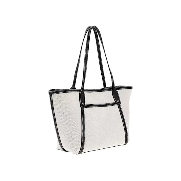 Axelväska - GUESS - Sebina Tote Bag - Grädde / Svart - 47x25x15 cm - Kvinna kräm, svart