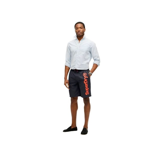 Superdry Herr Klassisk Core Sport Baddräkt Blå Syntetisk Blå jag