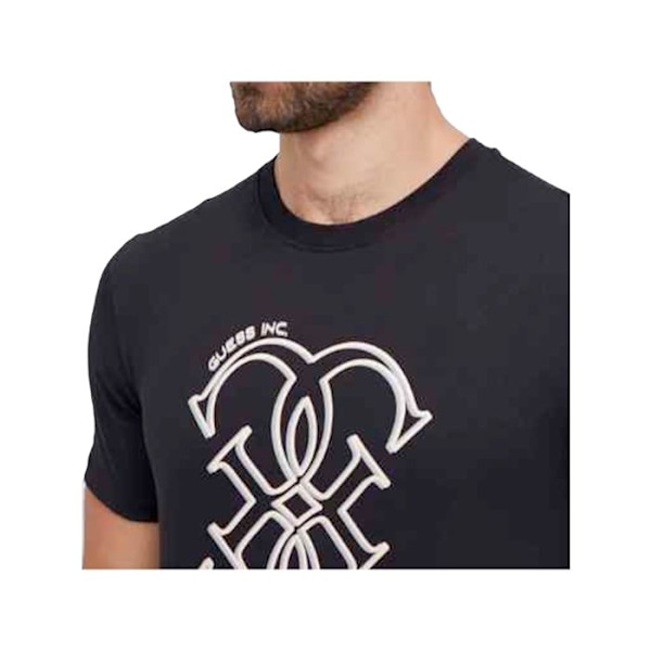 T-paita 100 % puuvillaa suurella logopainatuksella - Guess jeans - Miehet Svart M