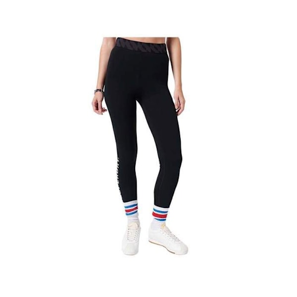 Legging Superdry Dame Elastisk Kode Sort Bomuld Svart XS