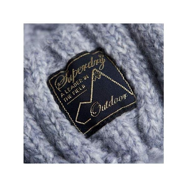 Mössa - Superdry - Tvinnad - Mellangrå tweed - Sherpa-foder - Klassisk pompon Medelgrå ljung Unik storlek