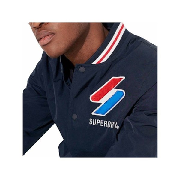 Superdry Varsity Jacka - Blå - Herr - Långärmad - Broderad logotyp Eclipse Marinblå S