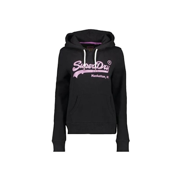 Sweatshirt med hætte i sort til kvinder Superdry pyntet Vl - SUPERDRY - Tøj - Lange ærmer - Hætte. Svart XS