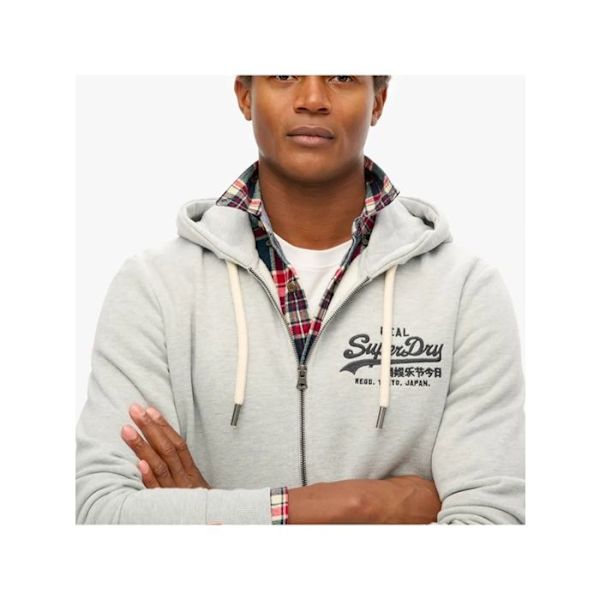 Sweat Superdry Mies Vl Brodeerattu Harmaa Puuvilla Grå M