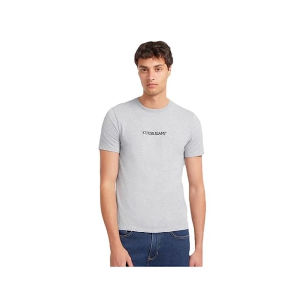 T-shirt slim logotyp broderad Guess gj medelgrå hed S