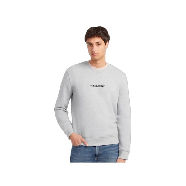 Sweatshirt med slank broderet logo fra Guess gj medelgrå hed jag