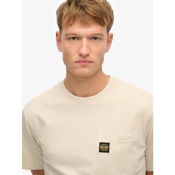 T-paita lyhyet hihat Kontrastitikkaus taskupaita bge - Superdry Beige S