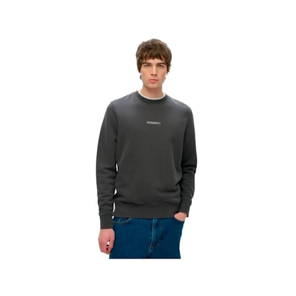 Sweat Superdry Herr Mikro Logotyp Svart Bomull Svart jag