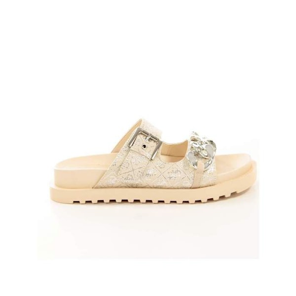 Claquettes Guess Femme Fatema logo 4G Beige Synthétique