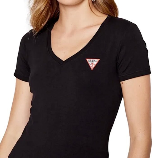 Guess Klassisk triangel-logotyp t-shirt Black Woman Svart S