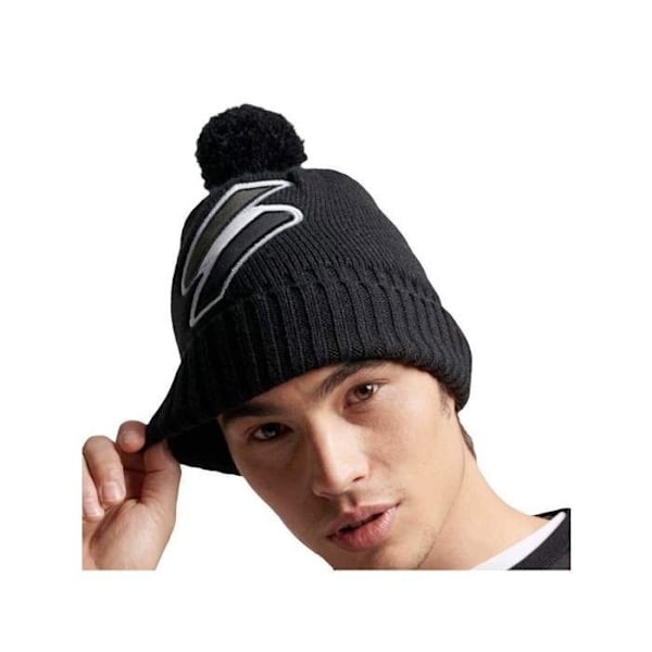 Bonnet Superdry Herr Klassisk logotyp Svart Akryl Svart Unik storlek