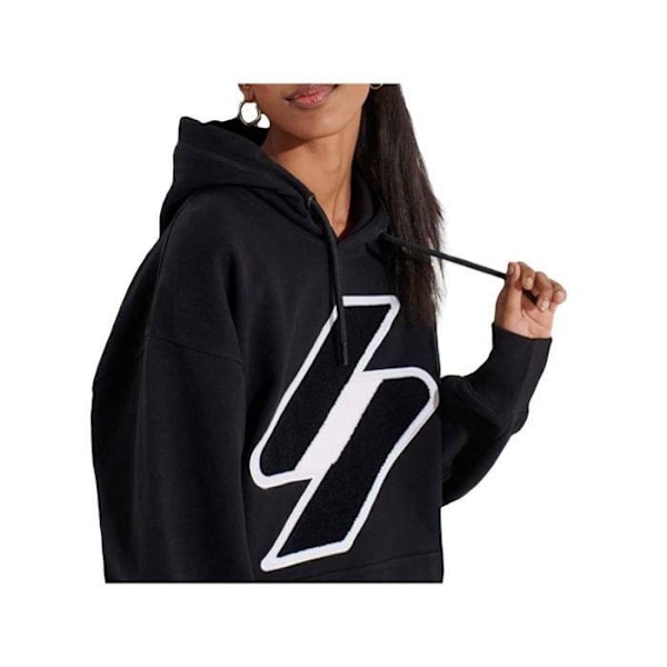 Sweat Superdry Femme Classic logo Sort Syntetisk Svart XS/S