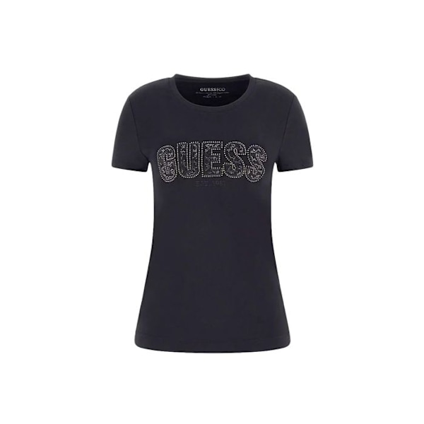 T-shirt med rund hals i spets för kvinnor från Guess kolsvart a996 M
