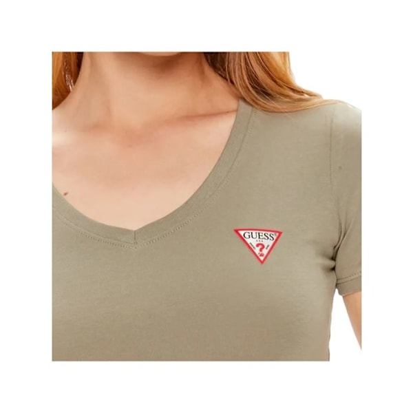 T-shirt Guess Femme Triangle G Kaki Bomull Kaki jag