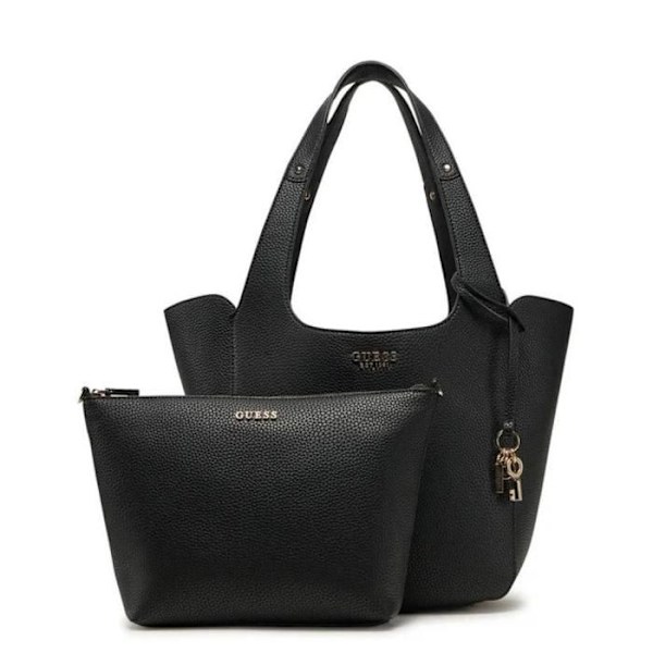 Olkalaukku - GUESS - Helina Totebag - Musta - 100% polyuretaani - Magneettikiinnitys svart