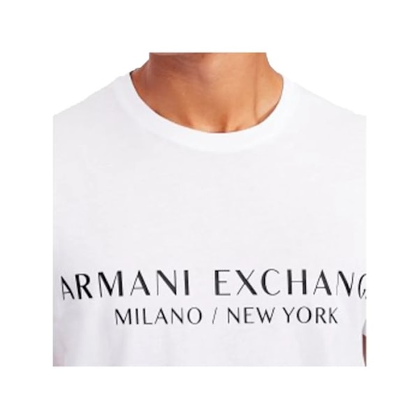 T-paita Miehet - ARMANI EXCHANGE - Valkoinen - Rintalogolla - Pyöreä kaula-aukko - Lyhyet hihat Vit M