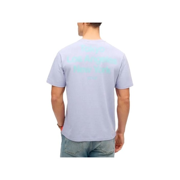 T-skirt Superdry Herr Core Logo Stad Lila Bomull Lila jag