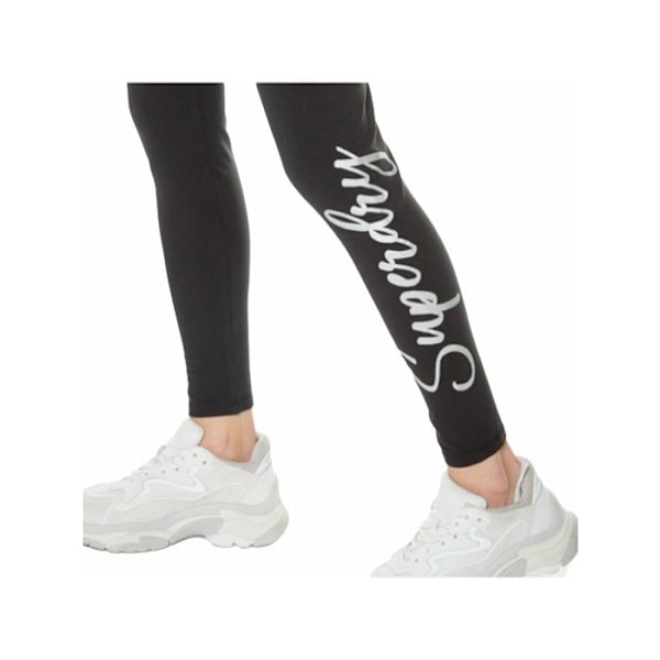 Legging Superdry Kvinde Scripted graphic Sort Bomuld Svart XS