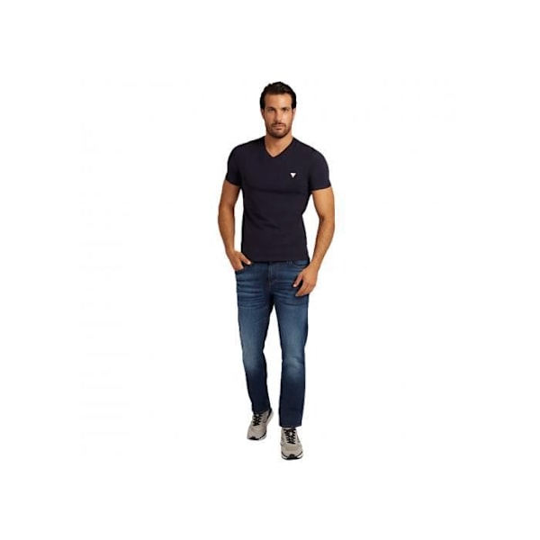 Blå V-ringad t-shirt för män Guess M2YI32J1311 Blå M