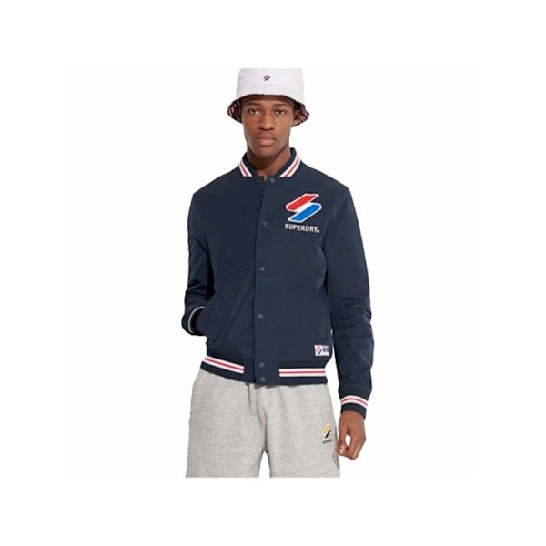 Superdry Varsity Jacka - Blå - Herr - Långärmad - Broderad logotyp Eclipse Marinblå S