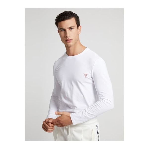 Pitkähihainen t-paita luomupuuvillasta - Guess jeans - Miehet Vit S