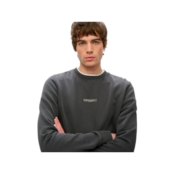 Sweat Superdry Herr Mikro Logotyp Svart Bomull Svart S