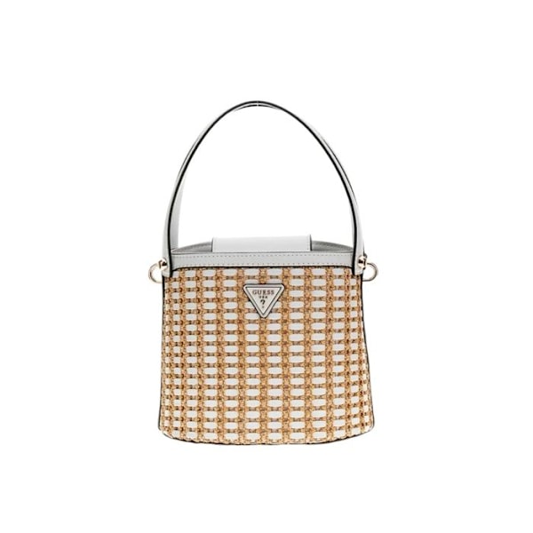 Axelväska med axelband - GUESS - Atalia Crossbody Bucket Bag - Beige / Vit - Dimensioner 19,5x17,5x14,5 cm beige, vit